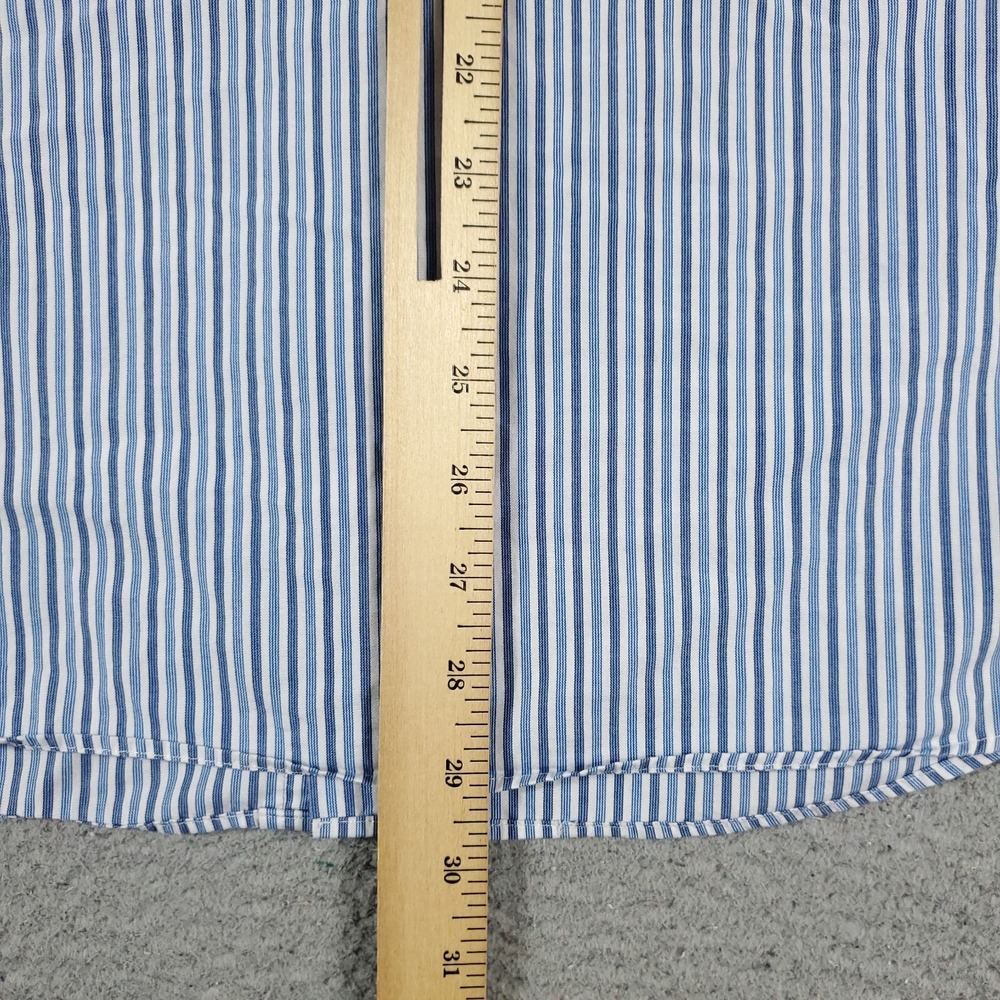Tommy Hilfiger Shirt Mens 16 Blue Striped Dress Button Up Long Sleeve * - Picture 6 of 8